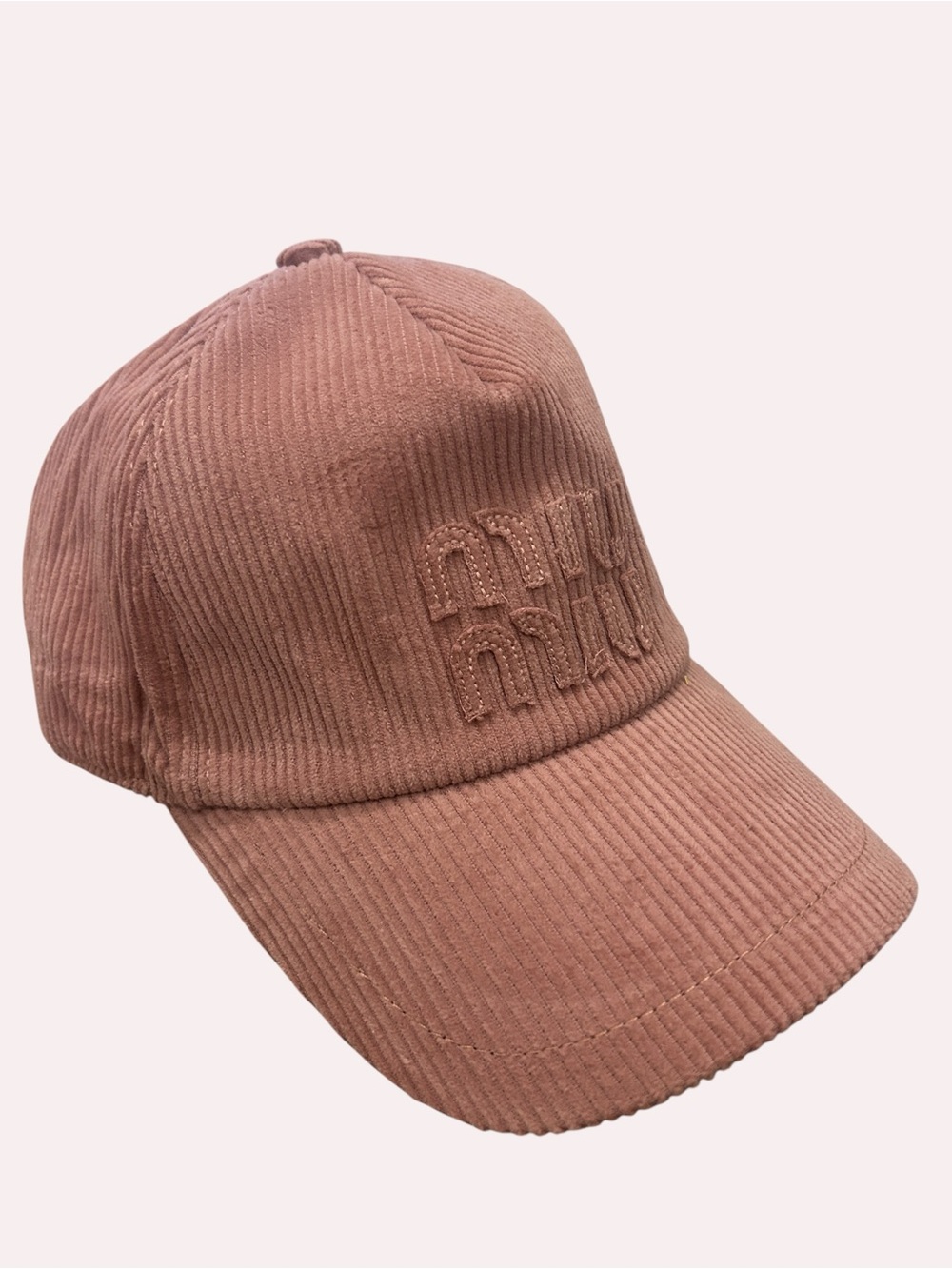 Miu Miu - Pink Corduroy Baseball Cap - Picture 3 of 5